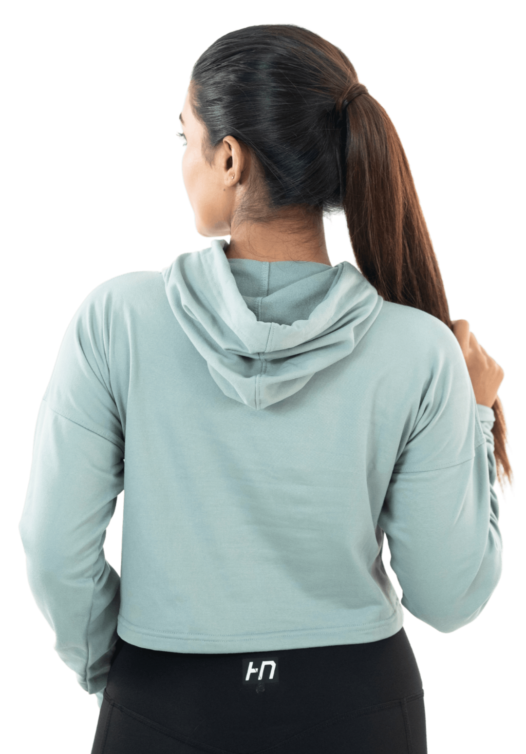 Aqua Blue Cozy Cropped Hoodie - HNAthleisure