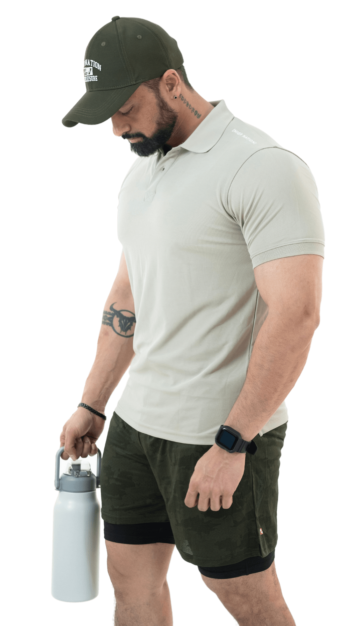 Beige Mars Polo T-shirt - HNAthleisure
