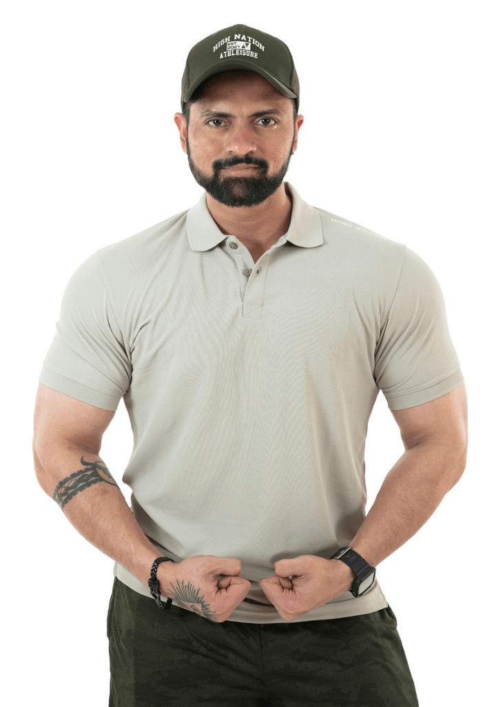 Beige Mars Polo T-shirt - HNAthleisure