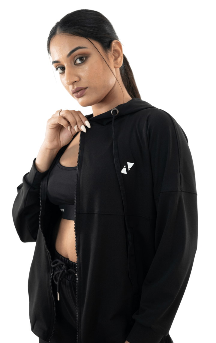 Black Primary Hooded Jacket - HNAthleisure