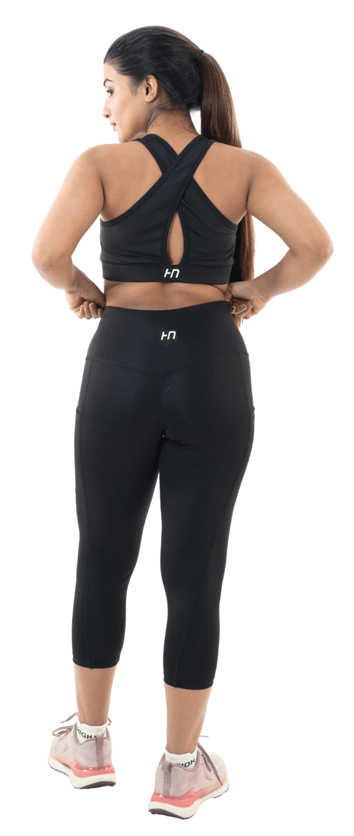 Black Sports Bra-Capri Pant Co-Ord Set - HNAthleisure