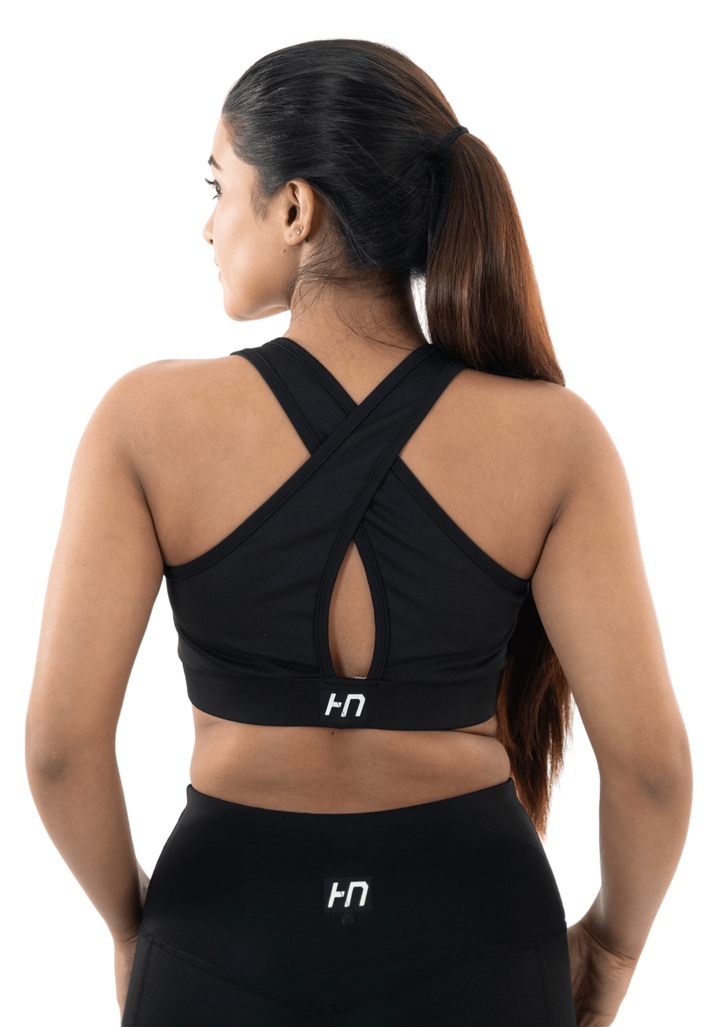 Black Sports Bra-Capri Pant Co-Ord Set - HNAthleisure