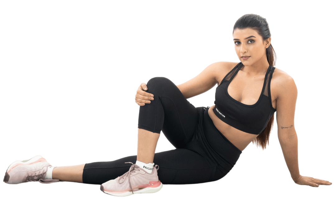 Black Sports Bra-Capri Pant Co-Ord Set - HNAthleisure