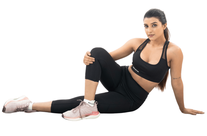 Black Sports Bra-Capri Pant Co-Ord Set - HNAthleisure