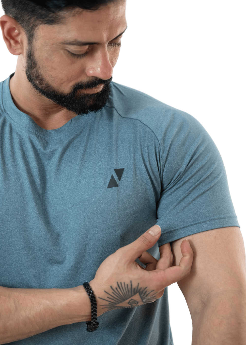 Blue Melange Rag Tee - HNAthleisure