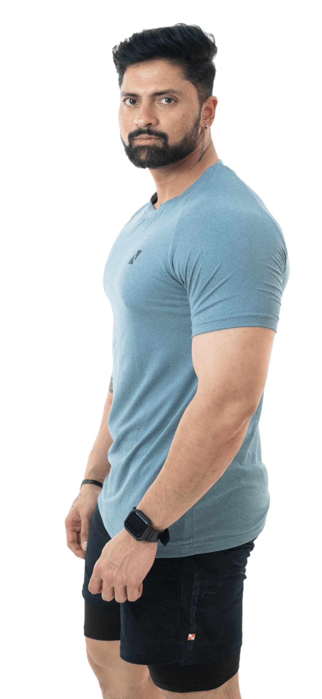 Blue Melange Rag Tee - HNAthleisure