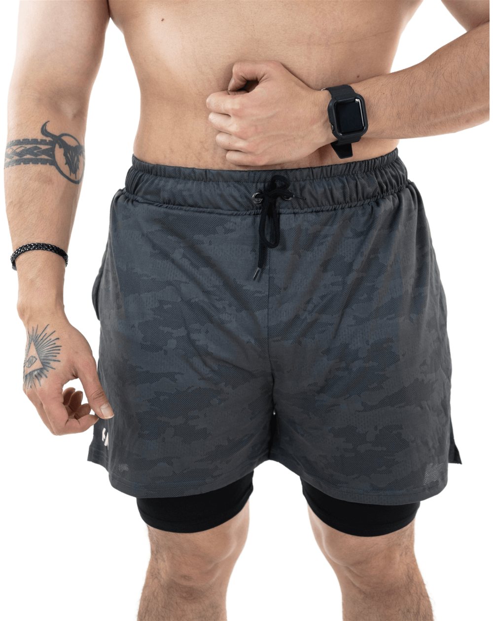 Grey 2Layer Performance Shorts - HNAthleisure
