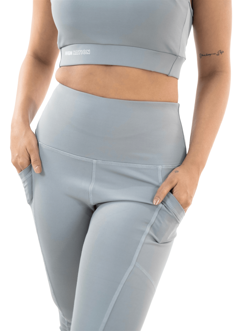 Grey High Waist Capri Pant - HNAthleisure