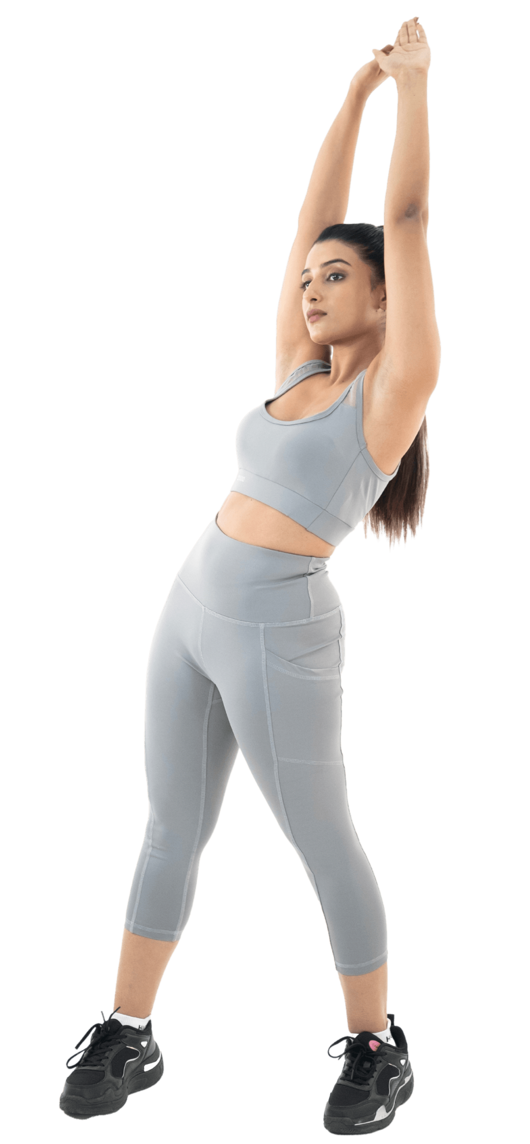 Grey High Waist Capri Pant - HNAthleisure