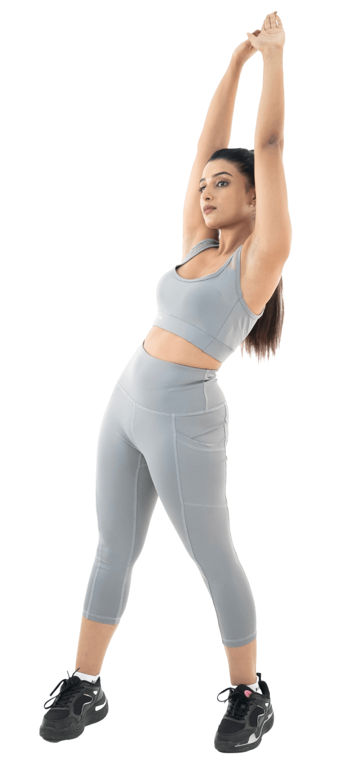 Grey High Waist Capri Pant - HNAthleisure