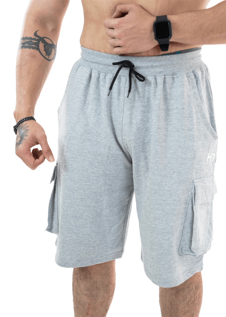 Grey Melange Essential Cargo Shorts - HNAthleisure