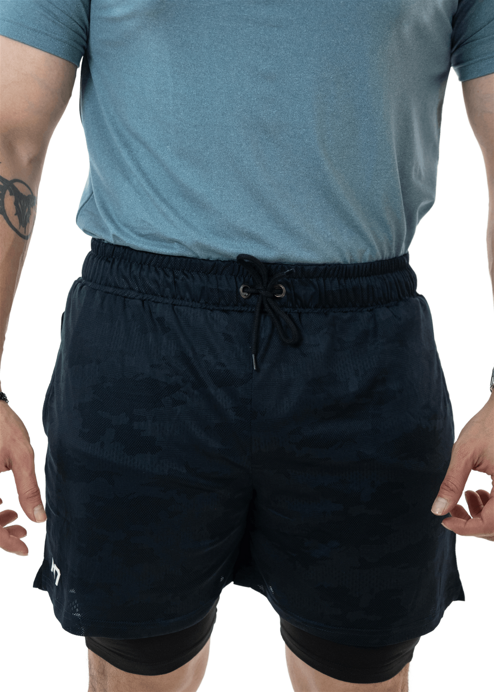 Navy Blue 2Layer Performance Shorts - HNAthleisure