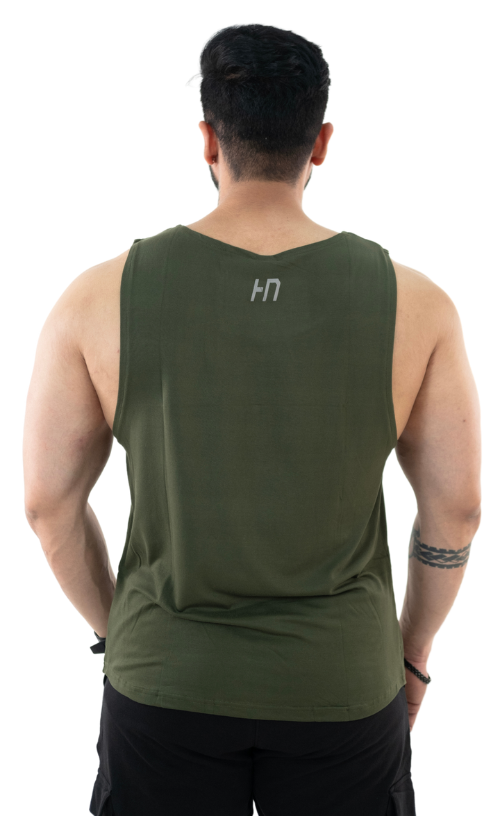 NoVa Olive Green Solid Vest - HNAthleisure