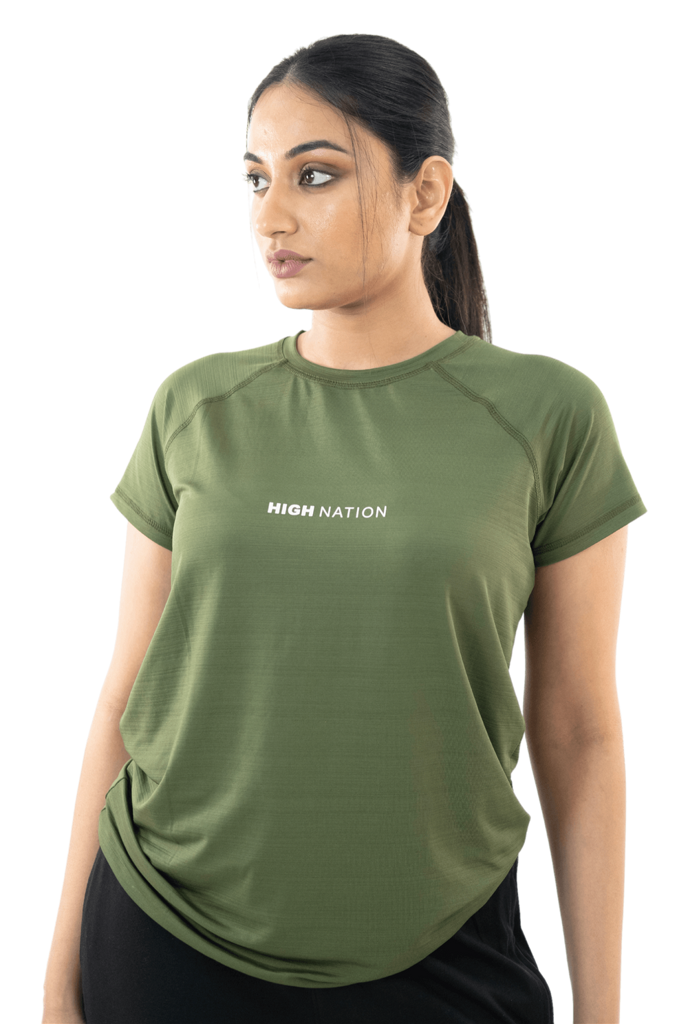 SOuLL Active Olive Green Half Sleeves T-Shirt - HNAthleisure