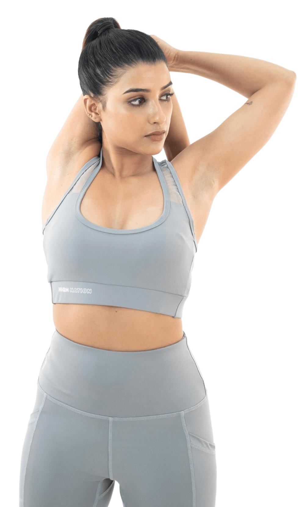 Solid Grey Cross Back Sports Bra - HNAthleisure
