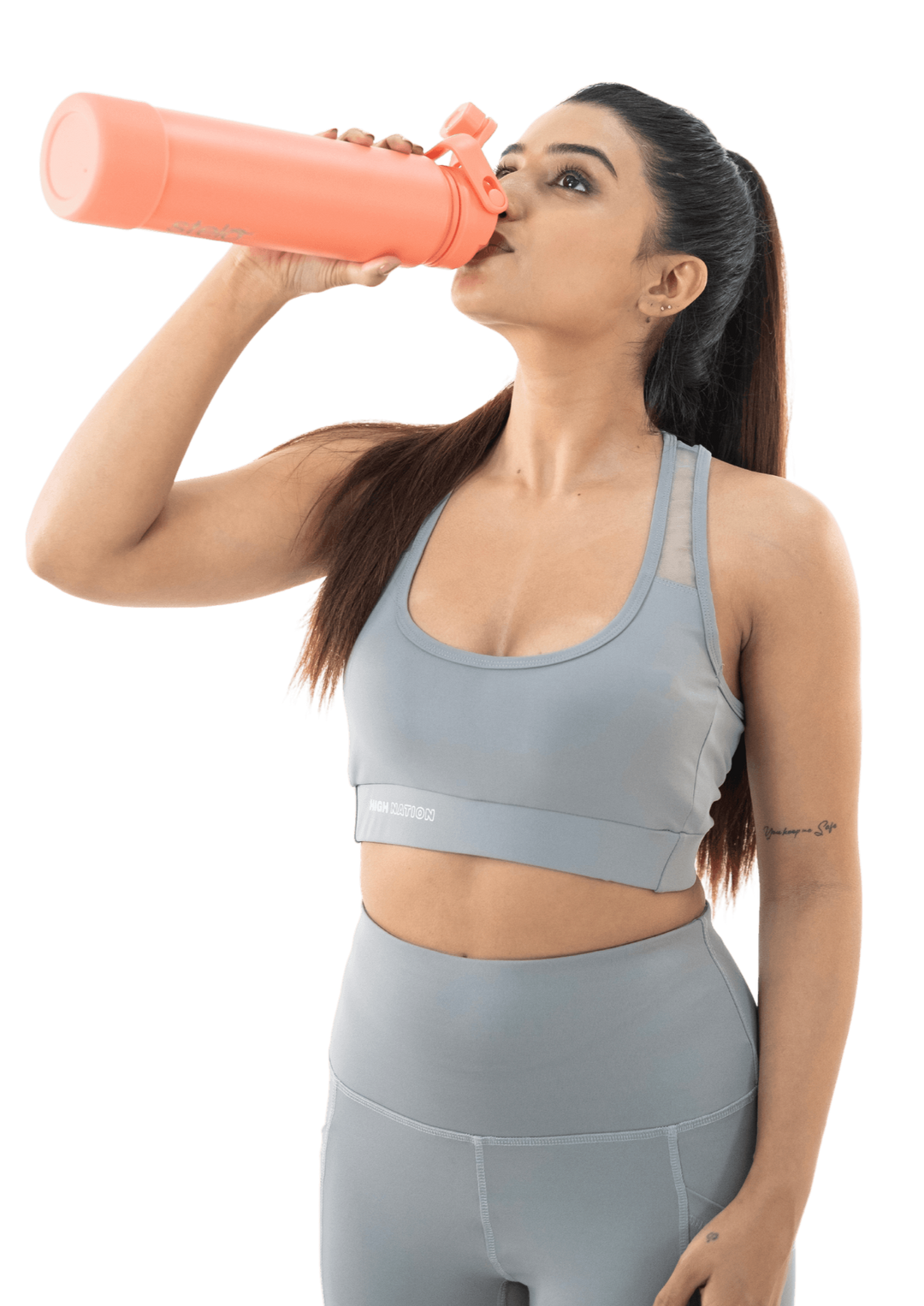 Solid Grey Cross Back Sports Bra - HNAthleisure