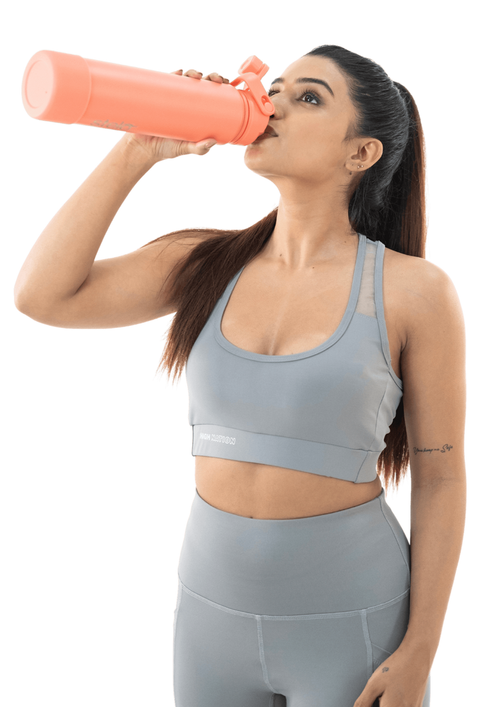 Solid Grey Cross Back Sports Bra - HNAthleisure