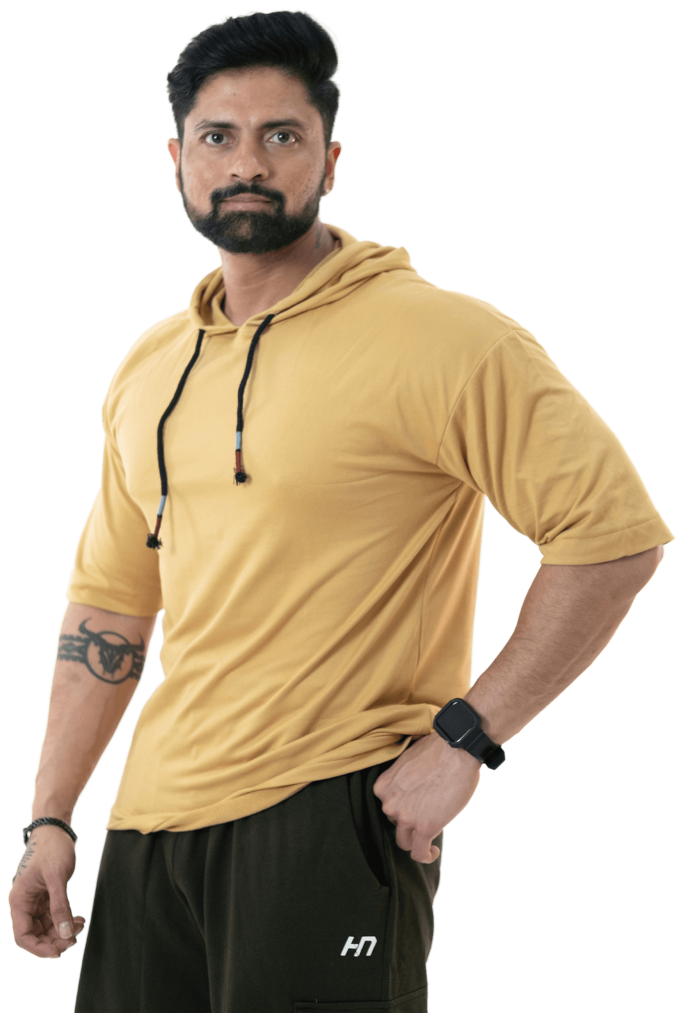 THiNK Men's Beige Drop Sleeves Hoodie - HNAthleisure