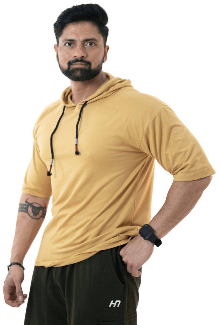 THiNK Men's Beige Drop Sleeves Hoodie - HNAthleisure