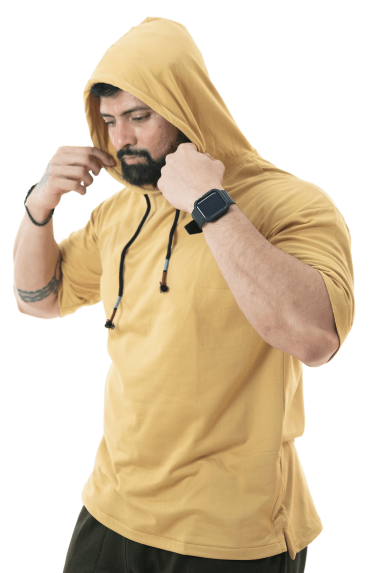 THiNK Men's Beige Drop Sleeves Hoodie - HNAthleisure