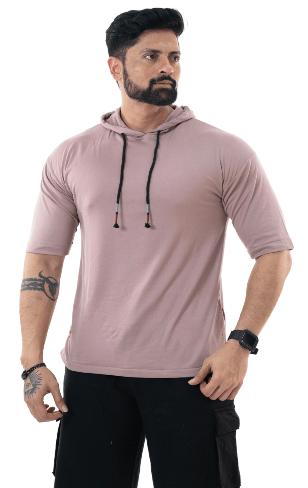 THiNK Men's Pastel Pink Drop Sleeves Hoodie - HNAthleisure