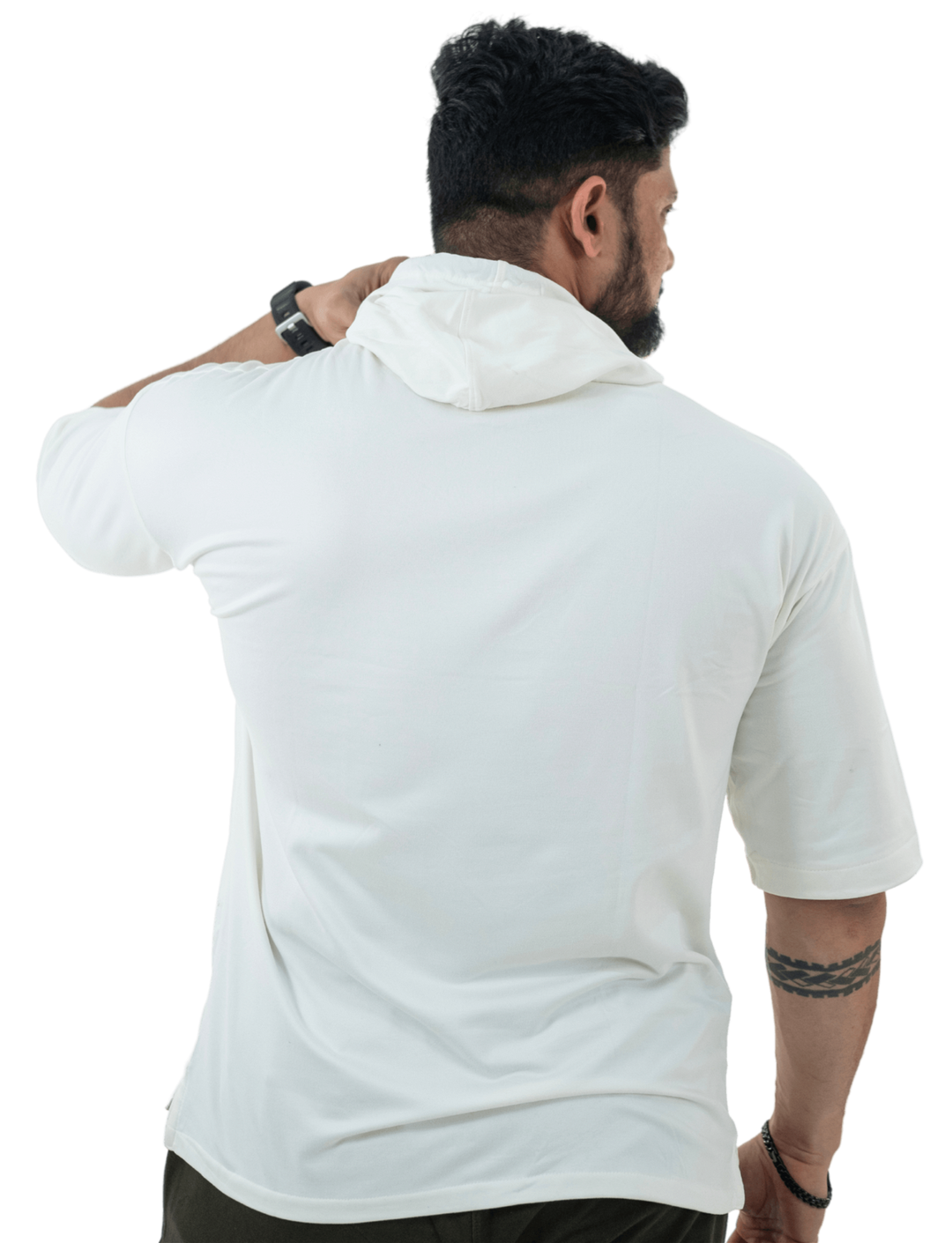 THiNK Men's White Drop Sleeves Hoodie - HNAthleisure