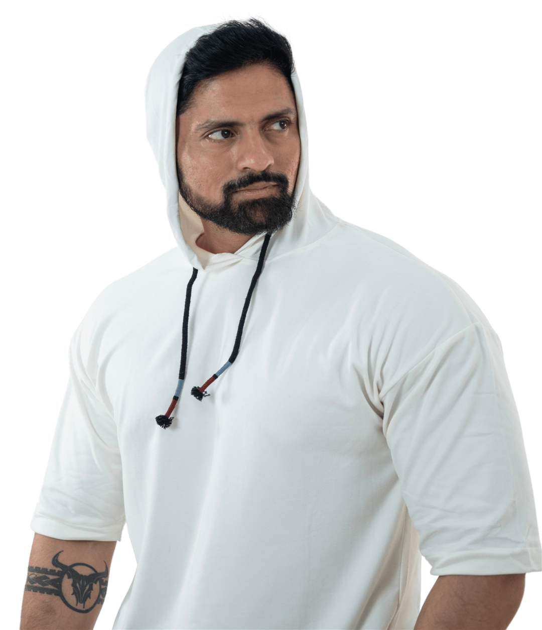 THiNK Men's White Drop Sleeves Hoodie - HNAthleisure
