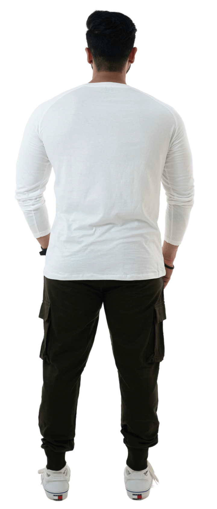 White Full Sleeves Henley Tee - HNAthleisure