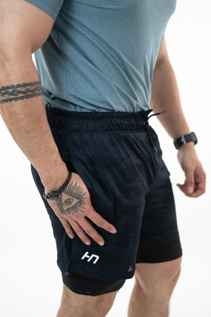 Navy Blue 2Layer Performance Shorts