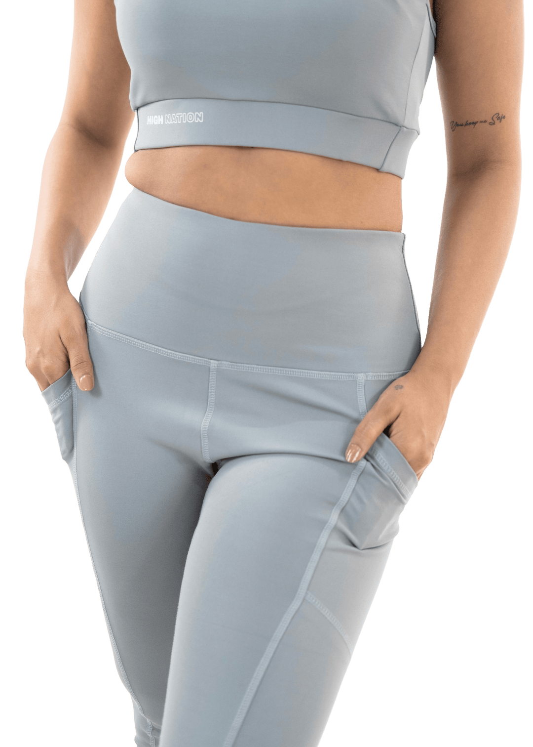 Grey High Waist Capri Pant - HNAthleisure