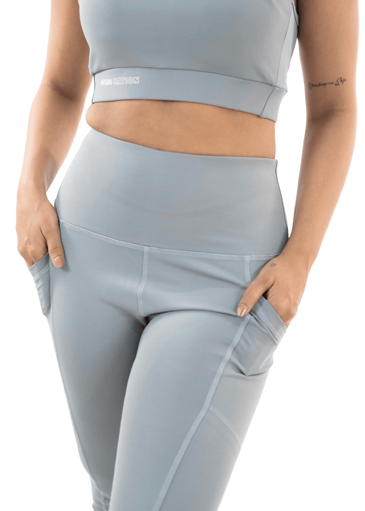 Grey High Waist Capri Pant - HNAthleisure