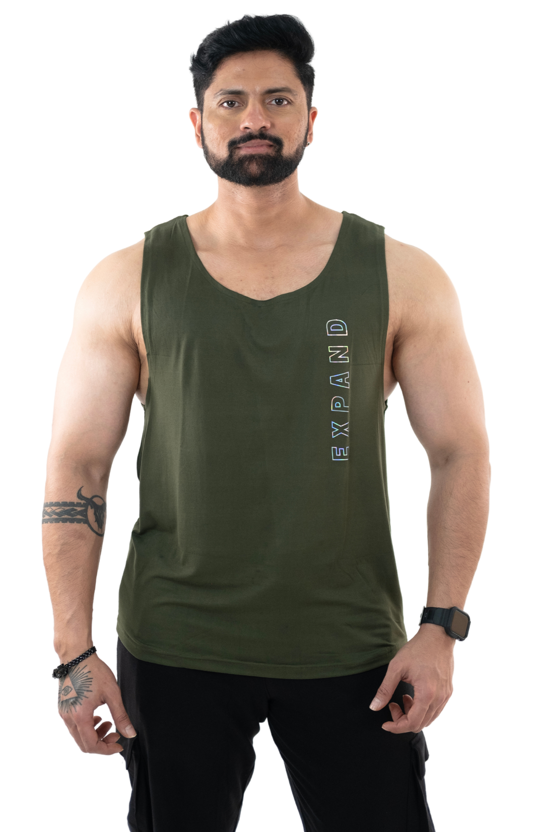 Men's Solid Vest Olive - High Nation