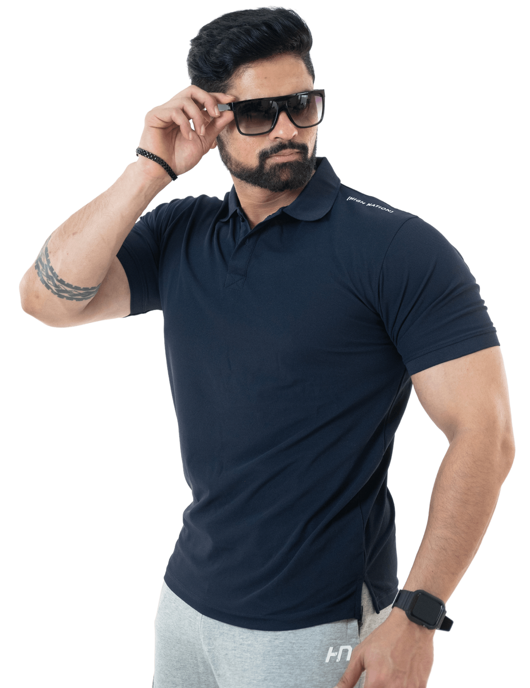 Navy Blue Mens Polo T shirt - HNAthleisure
