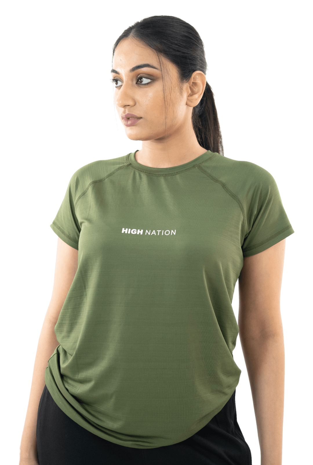 SOuLL Active Olive Green Half Sleeves T-Shirt - HNAthleisure