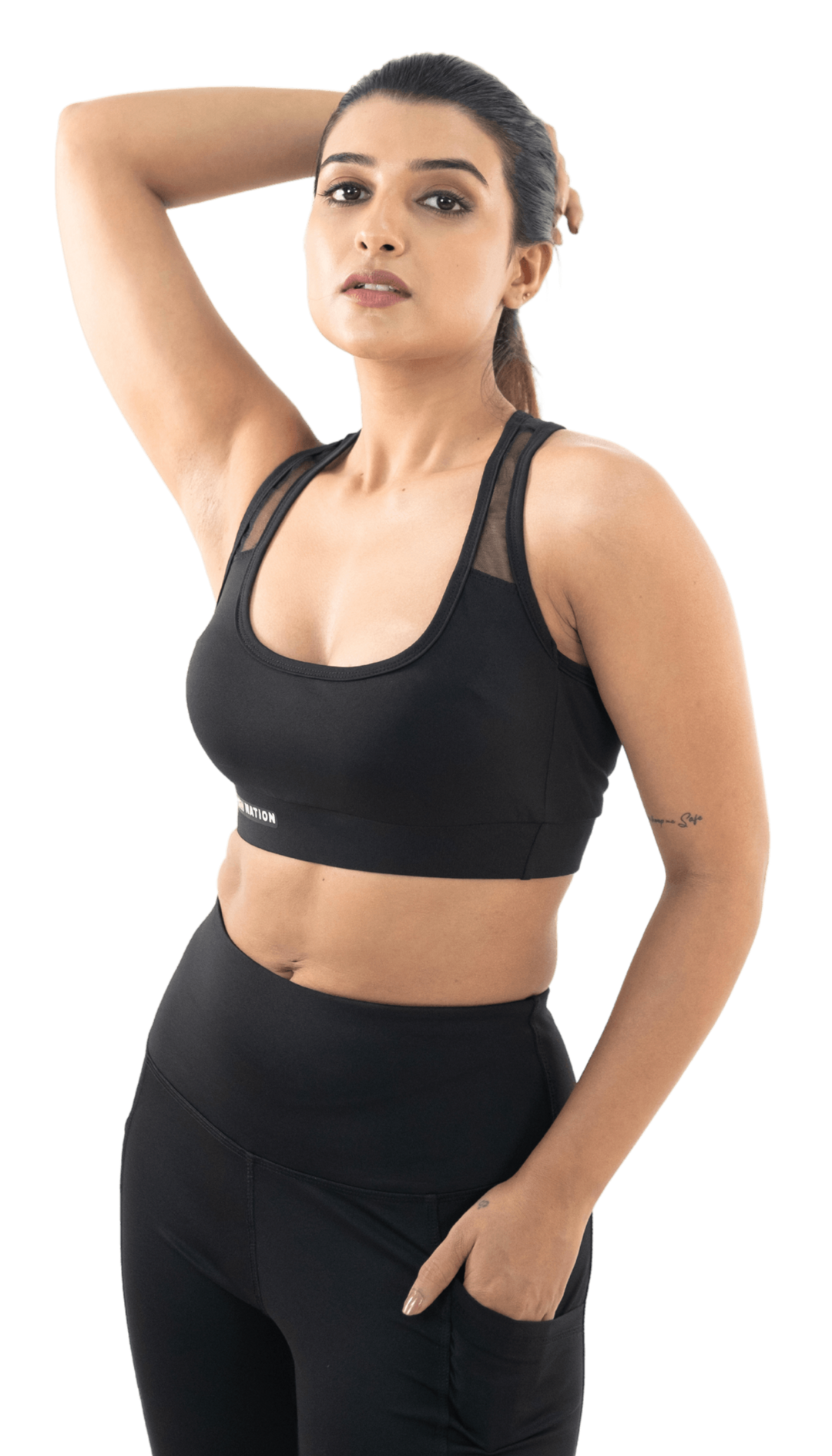 Solid Black Cross Back Sports Bra - HNAthleisure