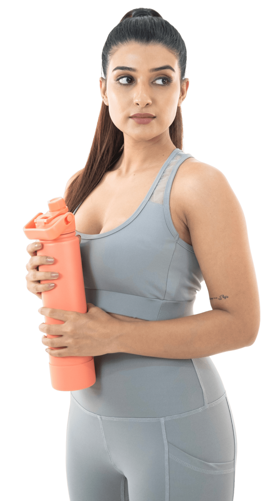 Solid Grey Cross Back Sports Bra - HNAthleisure