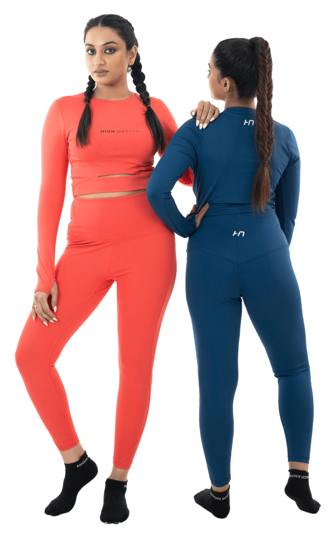 Airforce Blue Thumbhole Crop Top - HNAthleisure