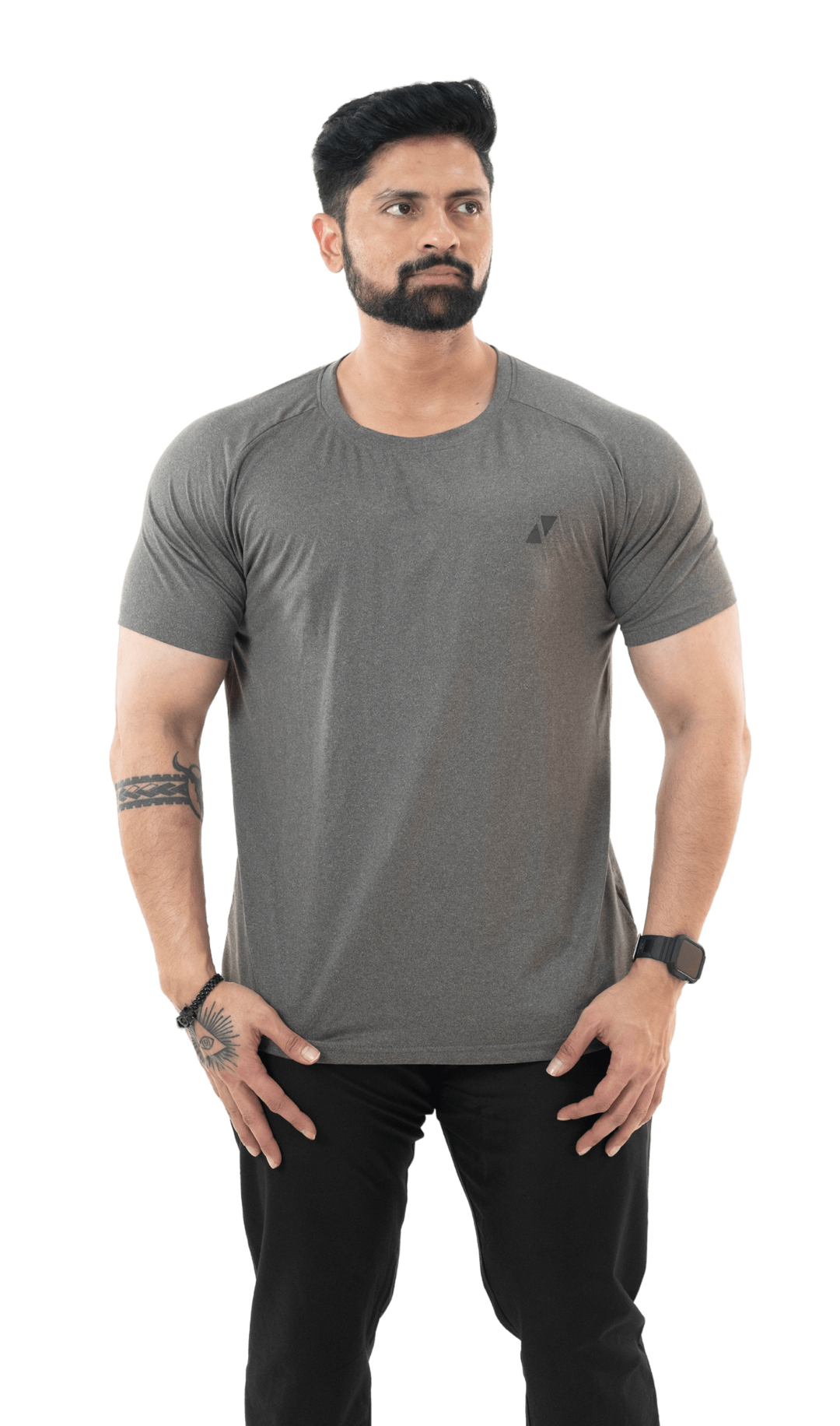 Brown Melange Rag Tee - HNAthleisure