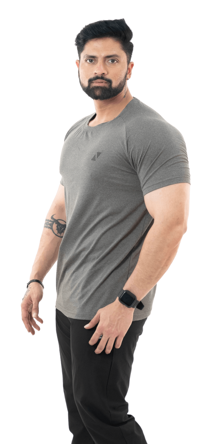 Brown Melange Rag Tee - HNAthleisure