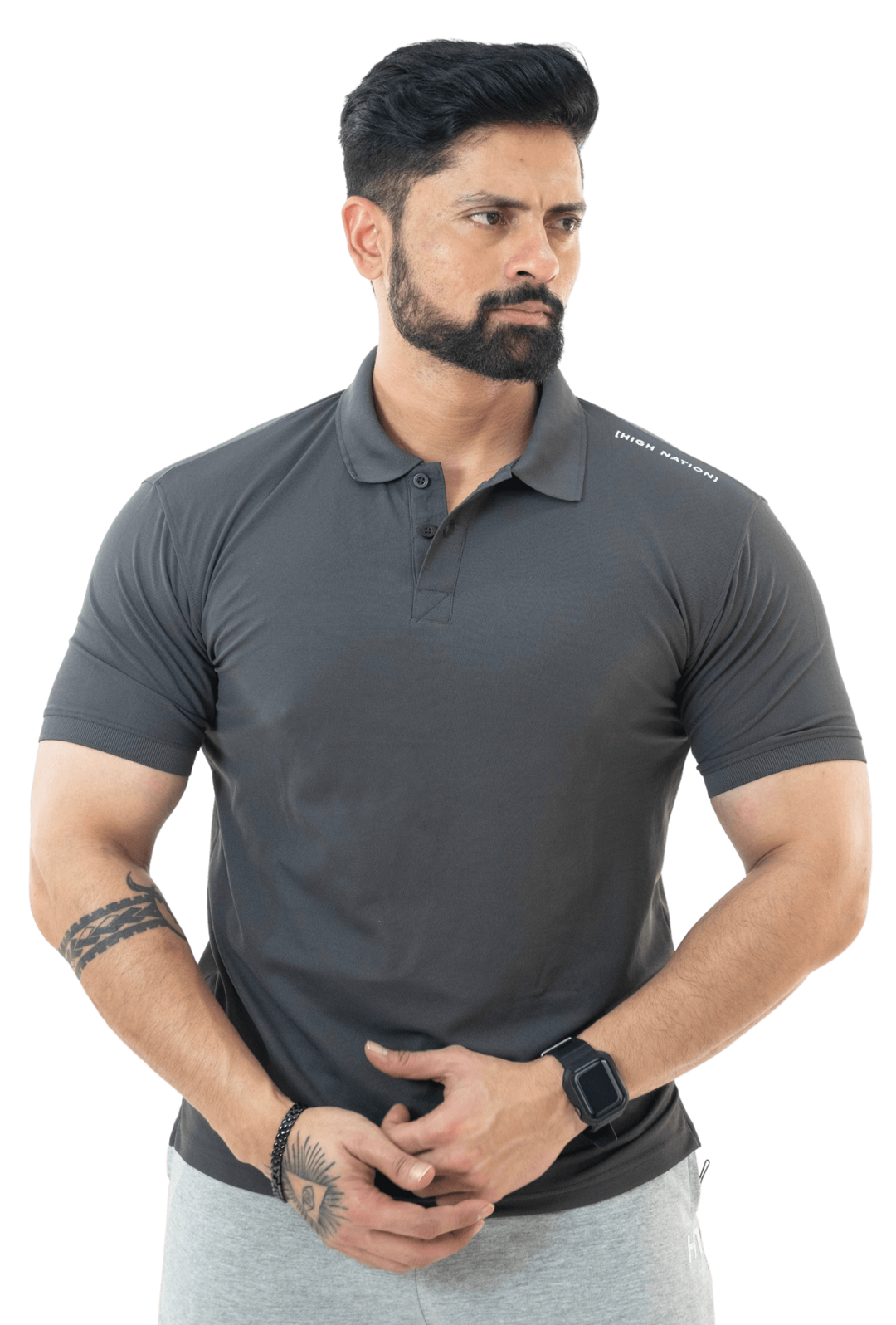 Charcoal Grey Mars Polo T-shirt - HNAthleisure