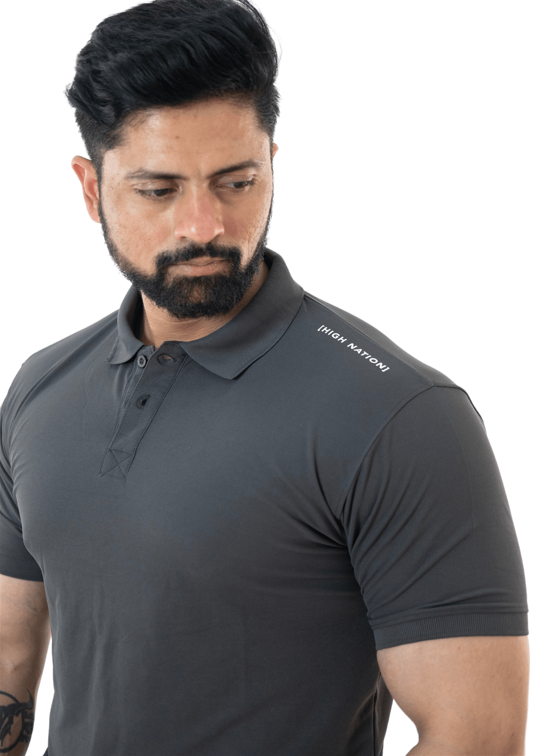 Charcoal Grey Mars Polo T-shirt - HNAthleisure