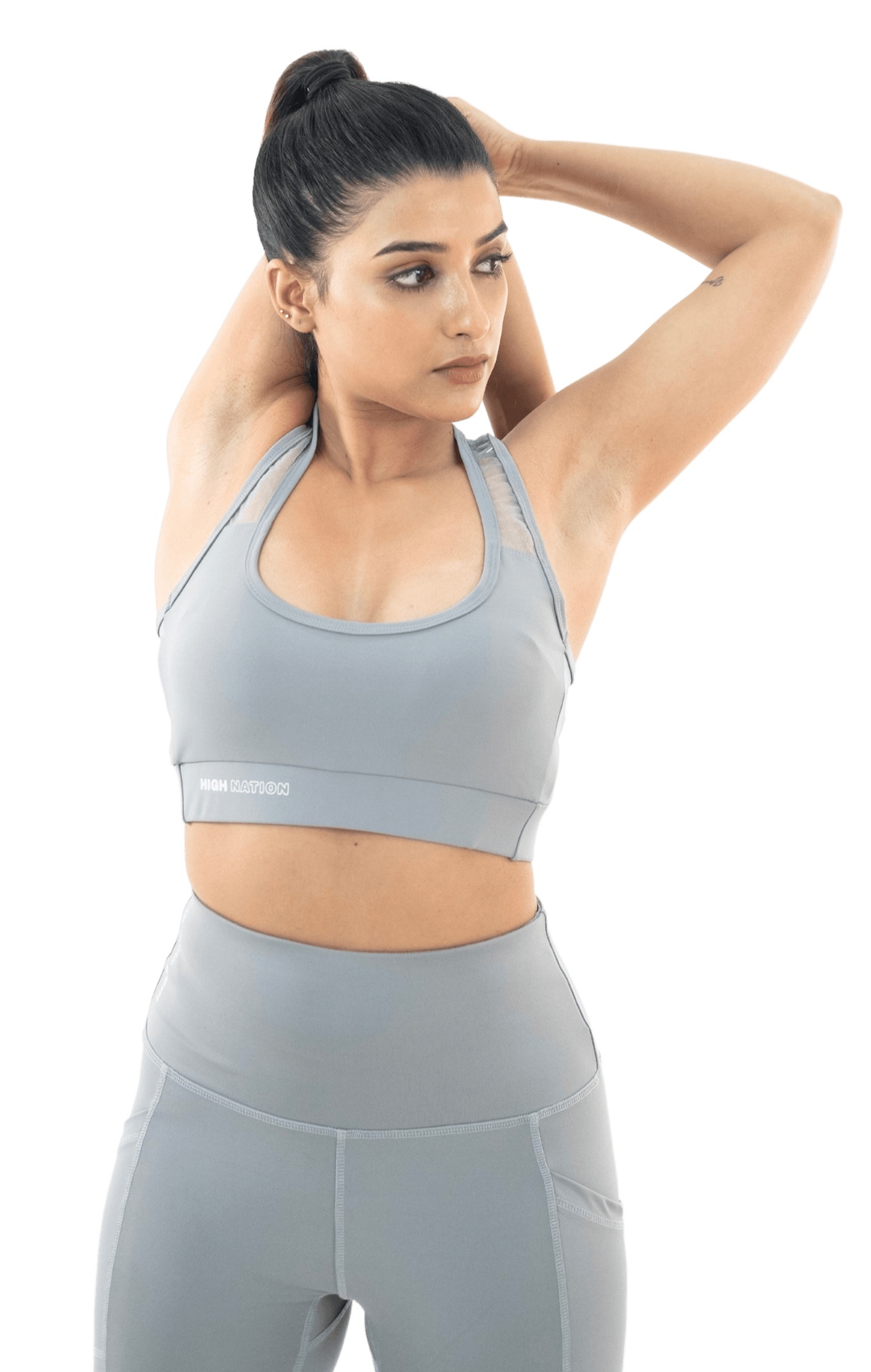 Grey Sports Bra-Capri Pant Co-Ord Set - HNAthleisure