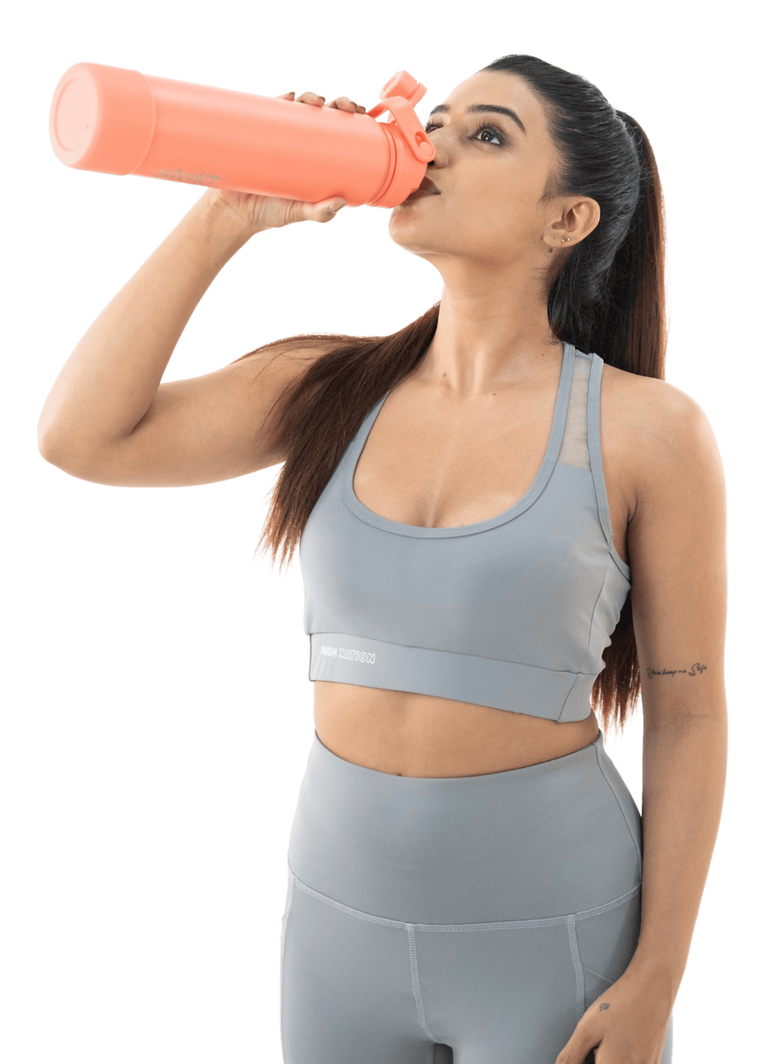 Grey Sports Bra-Capri Pant Co-Ord Set - HNAthleisure