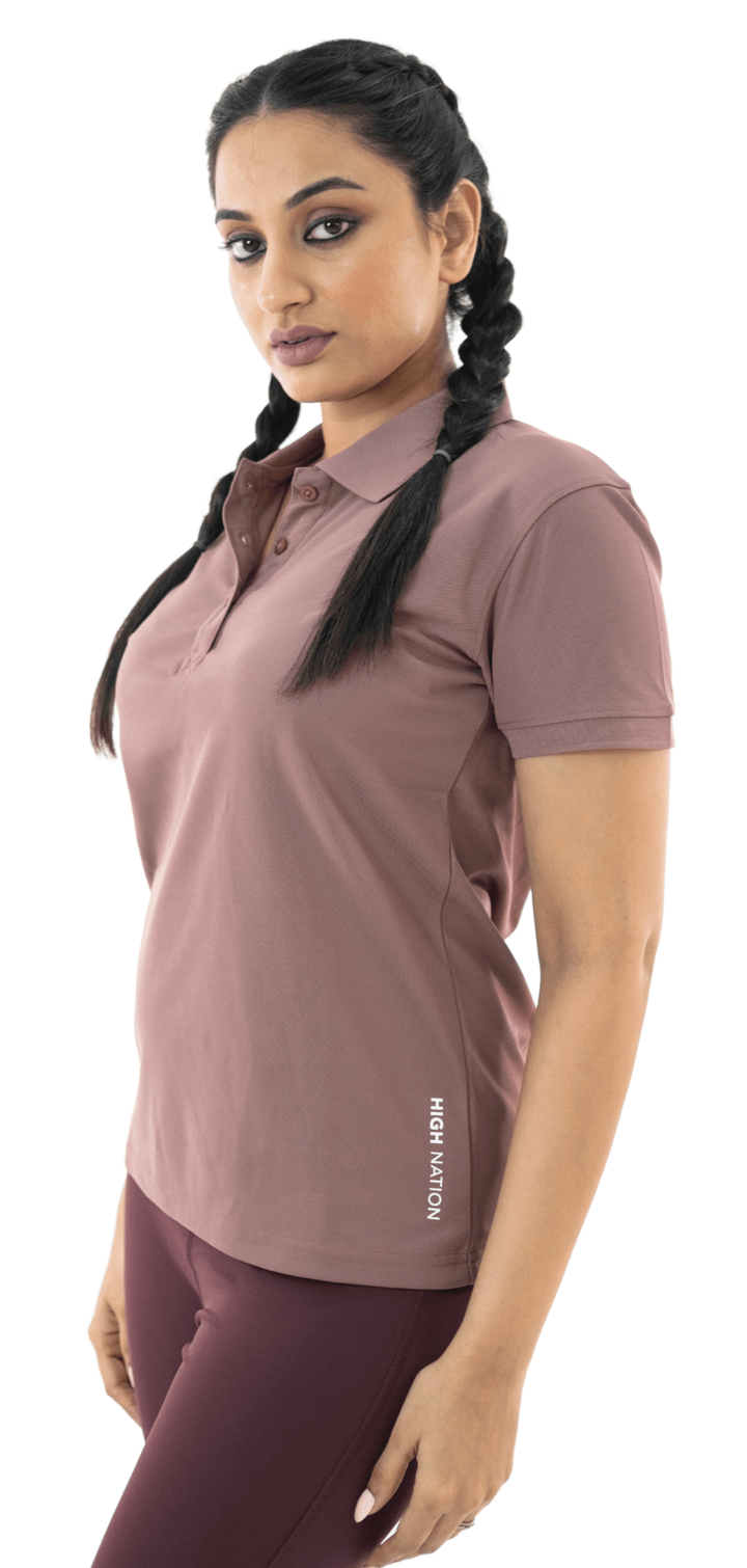 Mauve Brown Mars Polo Tee - HNAthleisure