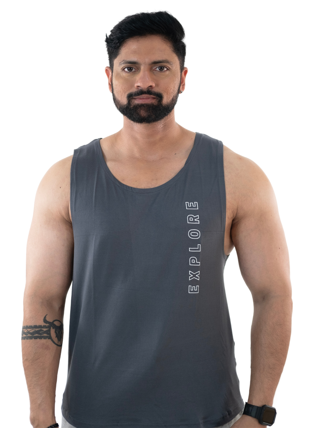NoVA Men's Grey Solid Vest - HNAthleisure
