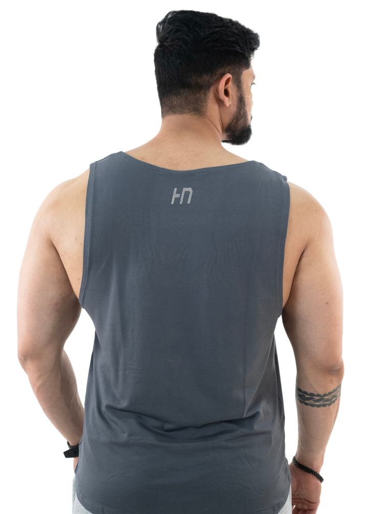 NoVA Men's Grey Solid Vest - HNAthleisure