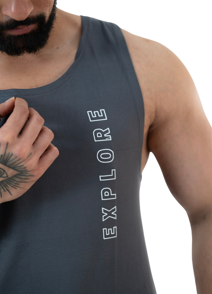 NoVA Men's Grey Solid Vest - HNAthleisure