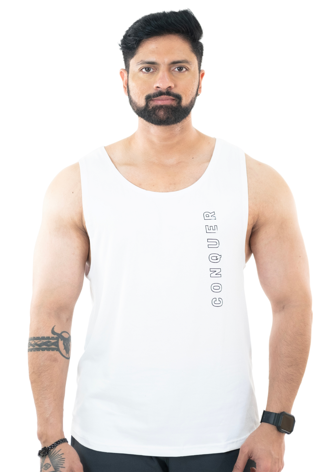 NoVA Men's White Solid Vest - HNAthleisure