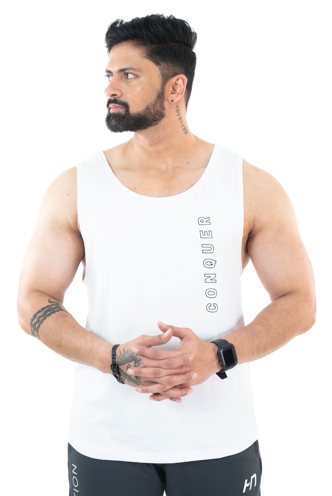 NoVA Men's White Solid Vest - HNAthleisure