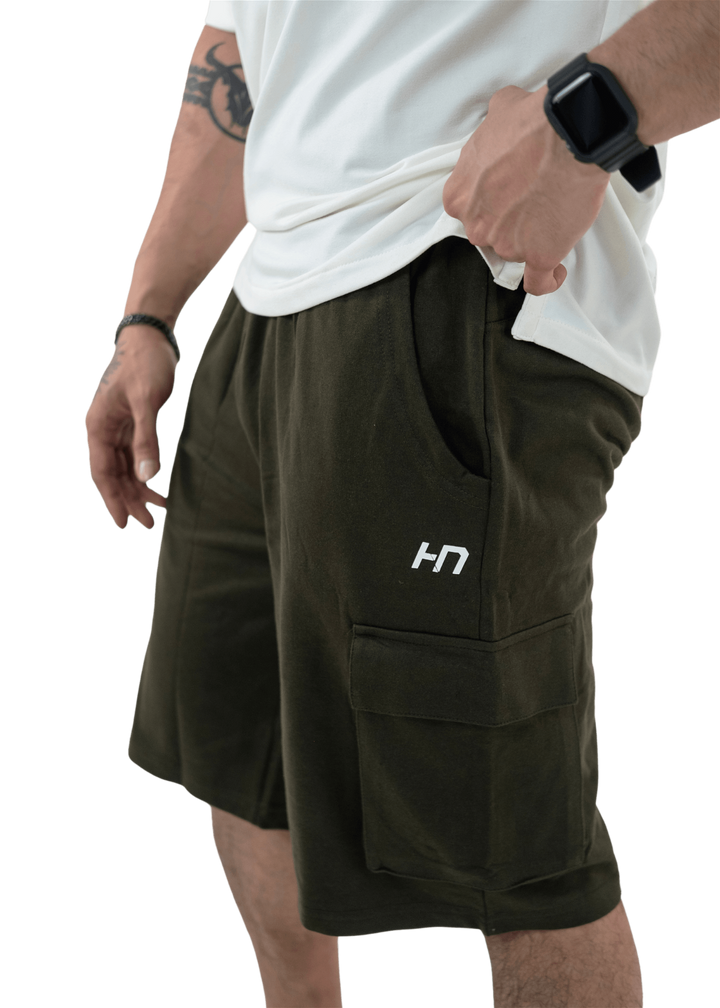 Olive Green Essential Cargo Shorts - HNAthleisure